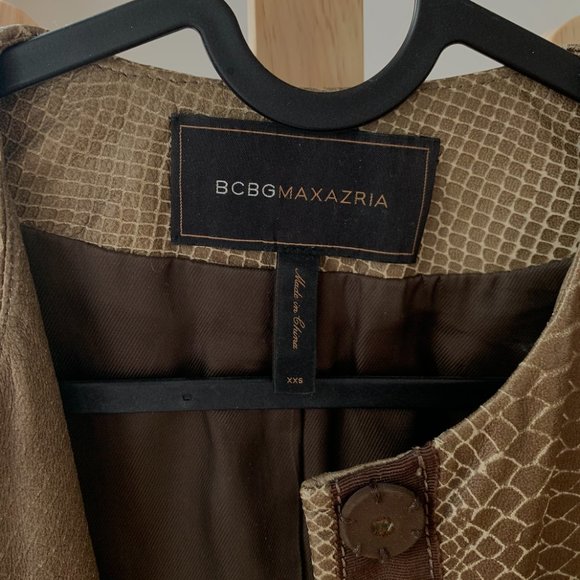 BCBGMAXAZRIA BCBG LEATHER JACKET BROWN - Picture 5 of 6
